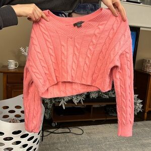Pink crop sweater